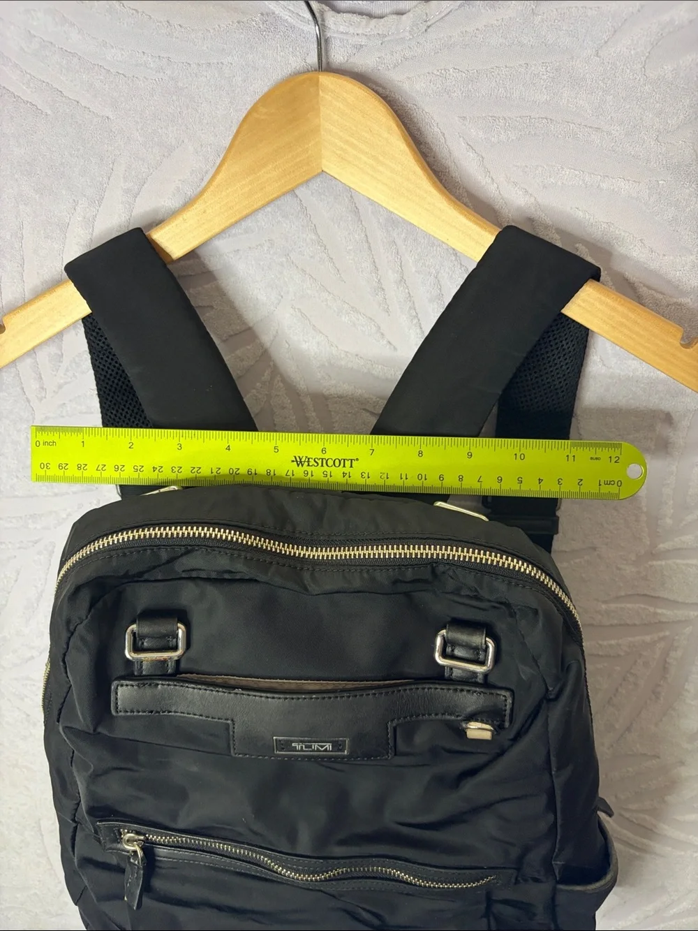 Tumi Black Nylon Laptop Backpack with Silver Hardware